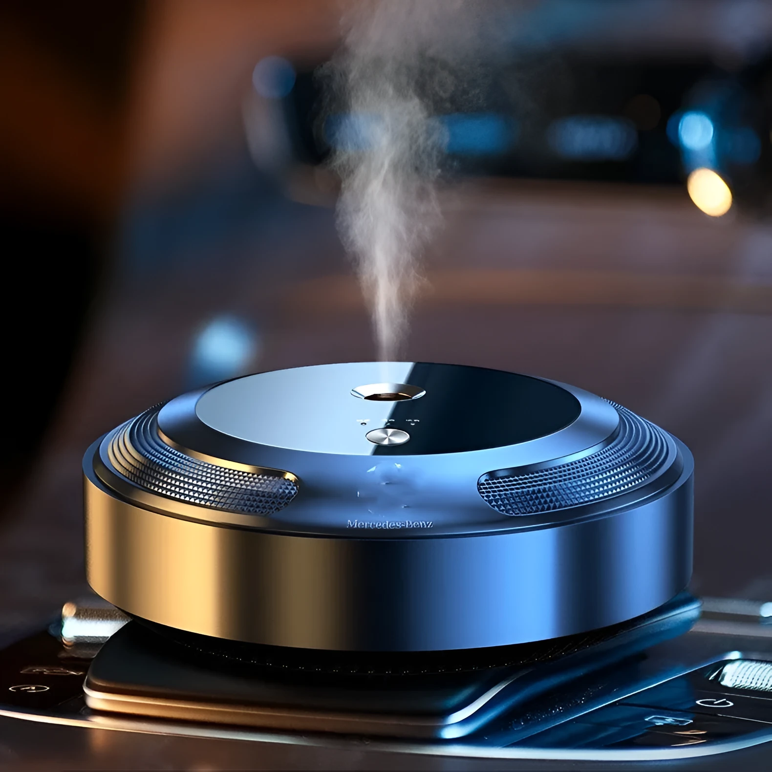 Car fragrance diffuser with zinc alloy shell and automatic spray function for vehicle interiors