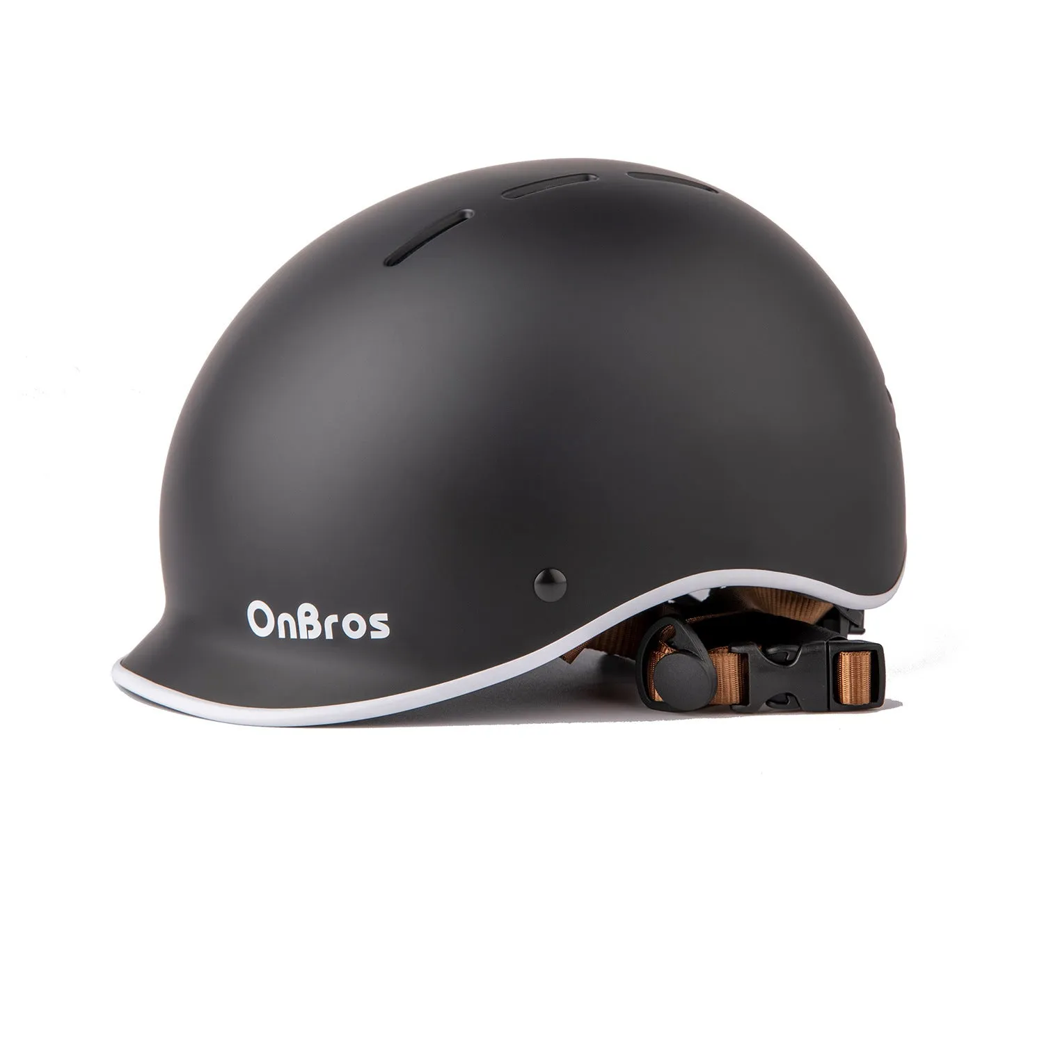 Electric bicycle road riding helmet in black with ABS shell and EPS inner layer, one size 56-61cm