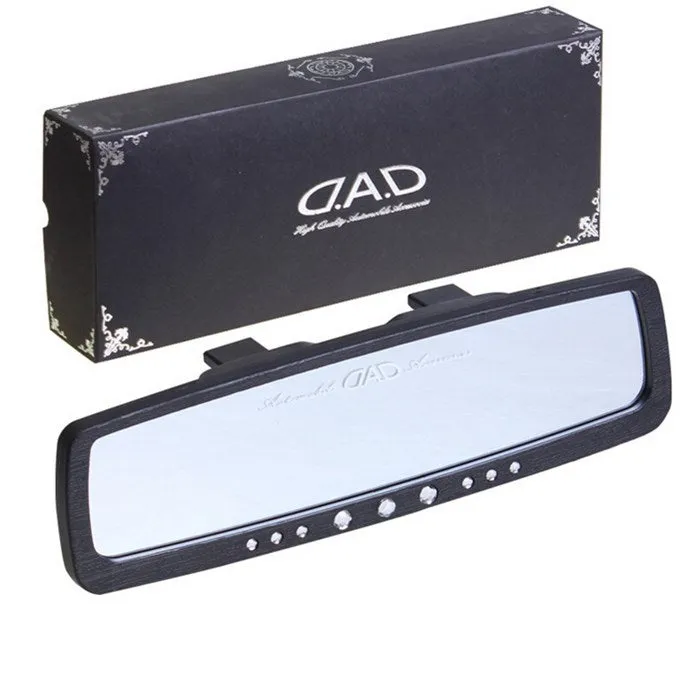 Flat car interior mirror in black section for universal replacement