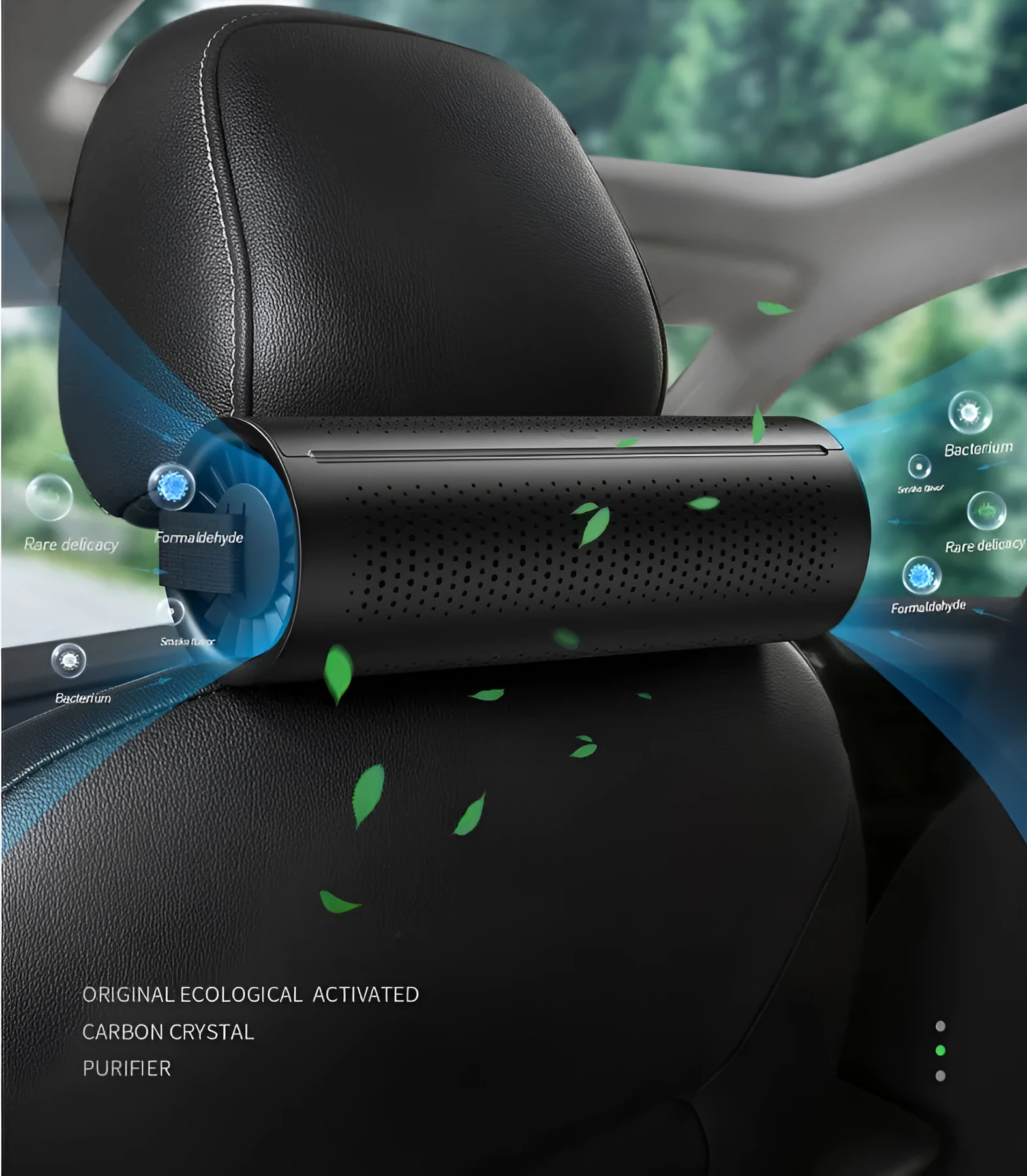 BASEUS Original Ecological Carbon Package Car Air Purifier in black, with activated carbon crystals and magnetic enclosure