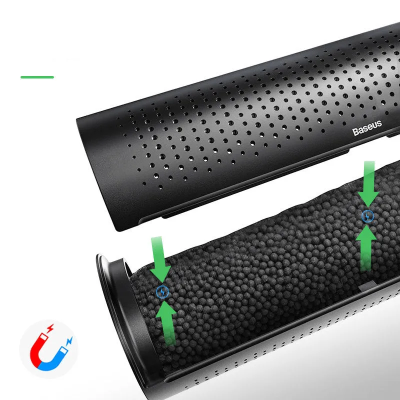 BASEUS Original Ecological Carbon Package Car Air Purifier in black, with activated carbon crystals and magnetic enclosure