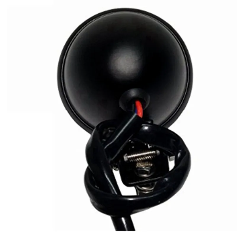 Retro round LED motorcycle brake light with aluminium housing in black finish