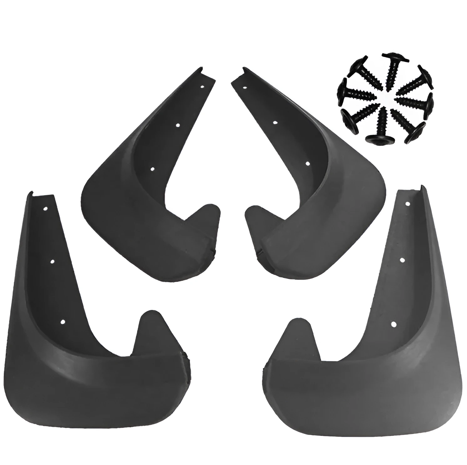 Black plastic universal mudguard splash board 25x22x7cm for General Motors vehicles