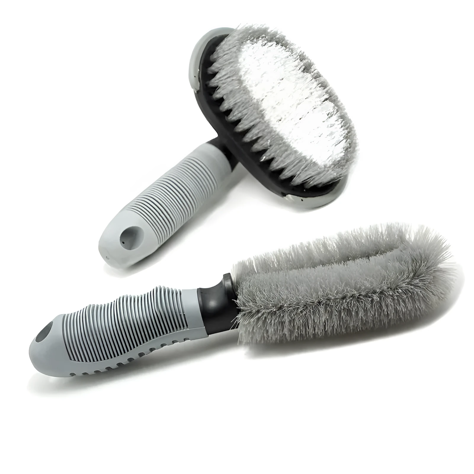 Car wash tire brush with soft handle and wheel bone wire bristles, 25cm length, 13cm brush length, 7cm width
