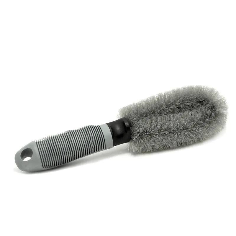 Car wash tire brush with soft handle and wheel bone wire bristles, 25cm length, 13cm brush length, 7cm width