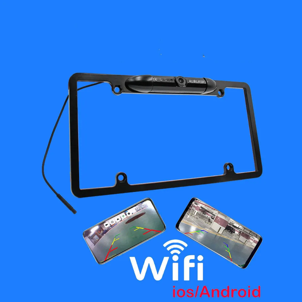 Wireless car rear view camera with iron shell U.S. frame on number plate