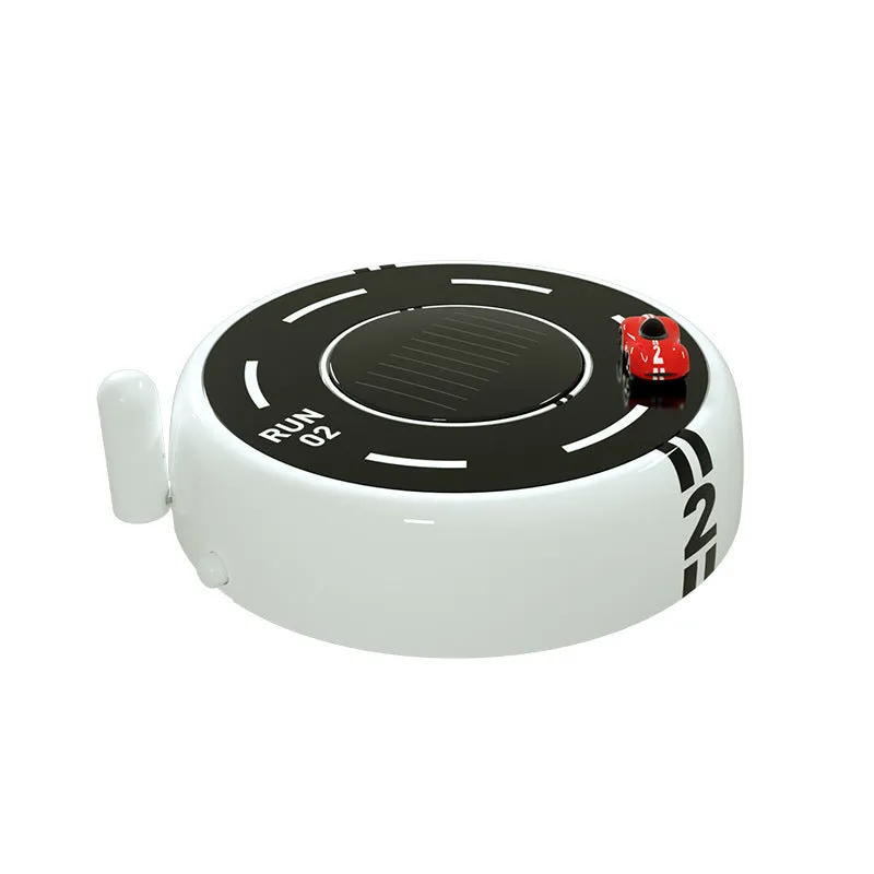 Round solar-powered car aromatherapy decoration with ambient light in black, red, or white colours
