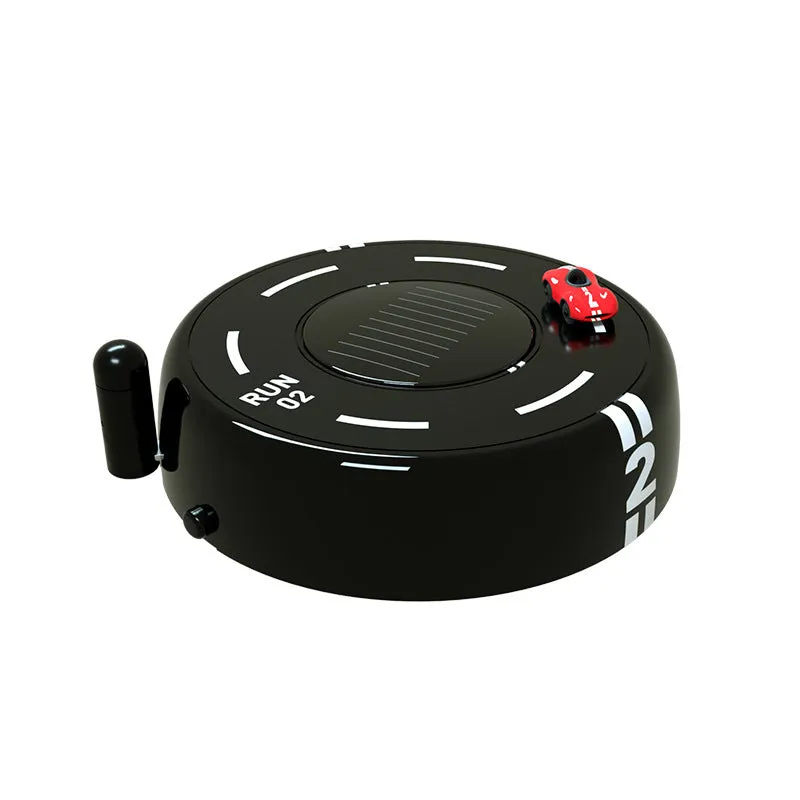 Round solar-powered car aromatherapy decoration with ambient light in black, red, or white colours