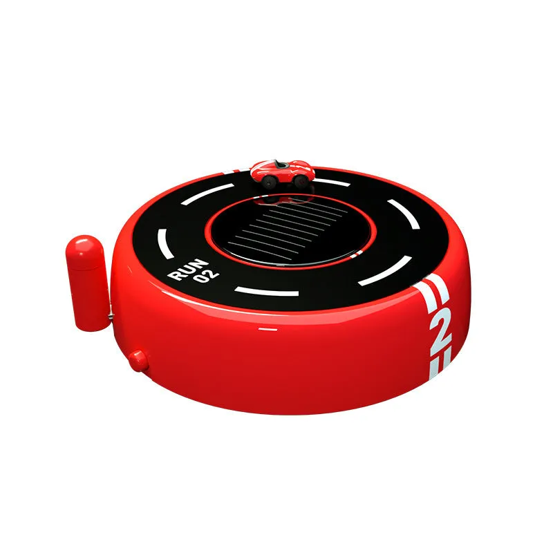 Round solar-powered car aromatherapy decoration with ambient light in black, red, or white colours
