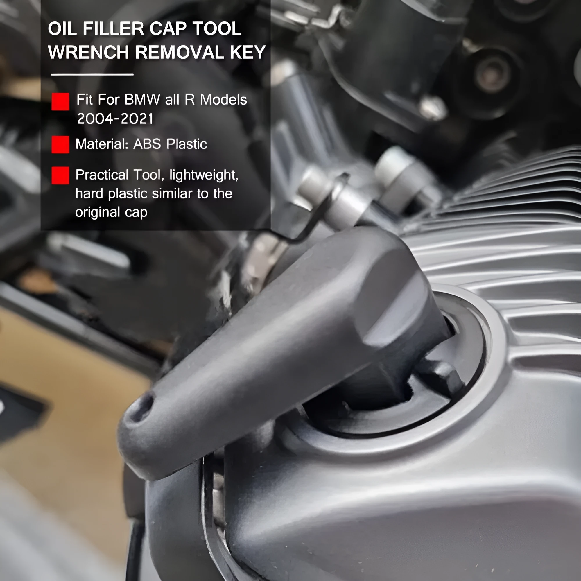 Black nylon quick release wrench for BMW motorcycle engine oil cap