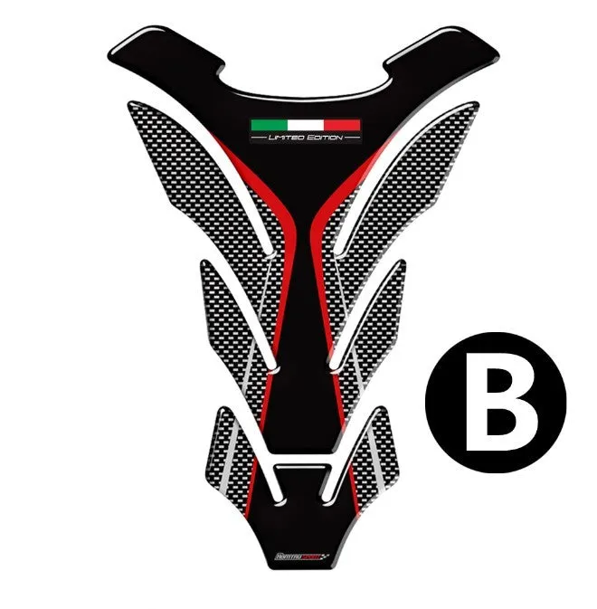 Fish bone sticker on Ducati motorcycle fuel tank in colour option A