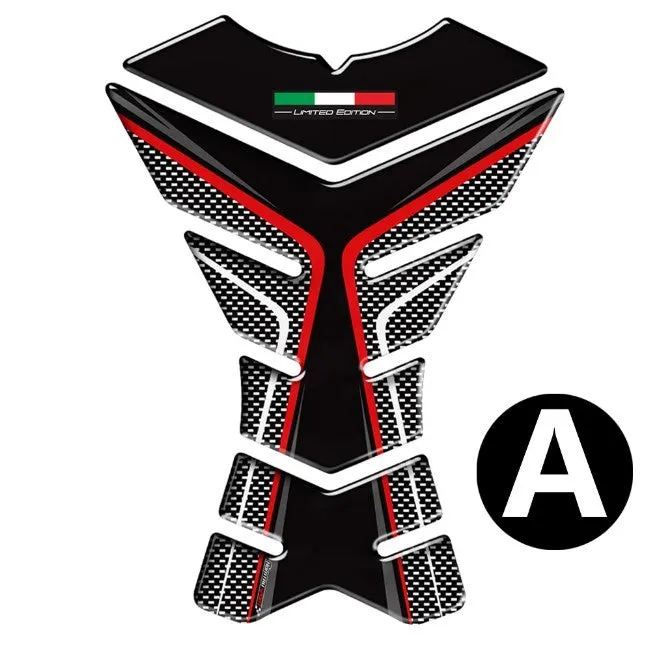 Fish bone sticker on Ducati motorcycle fuel tank in colour option A