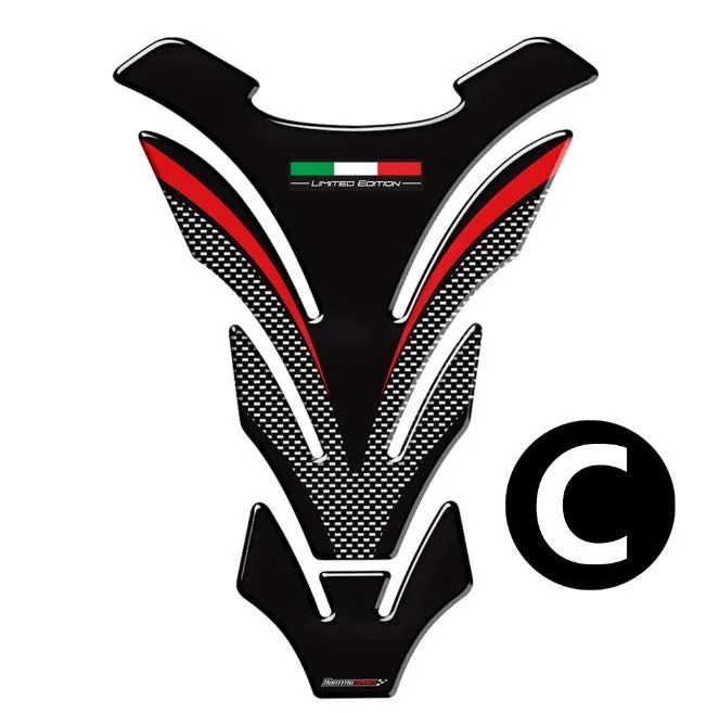 Fish bone sticker on Ducati motorcycle fuel tank in colour option A