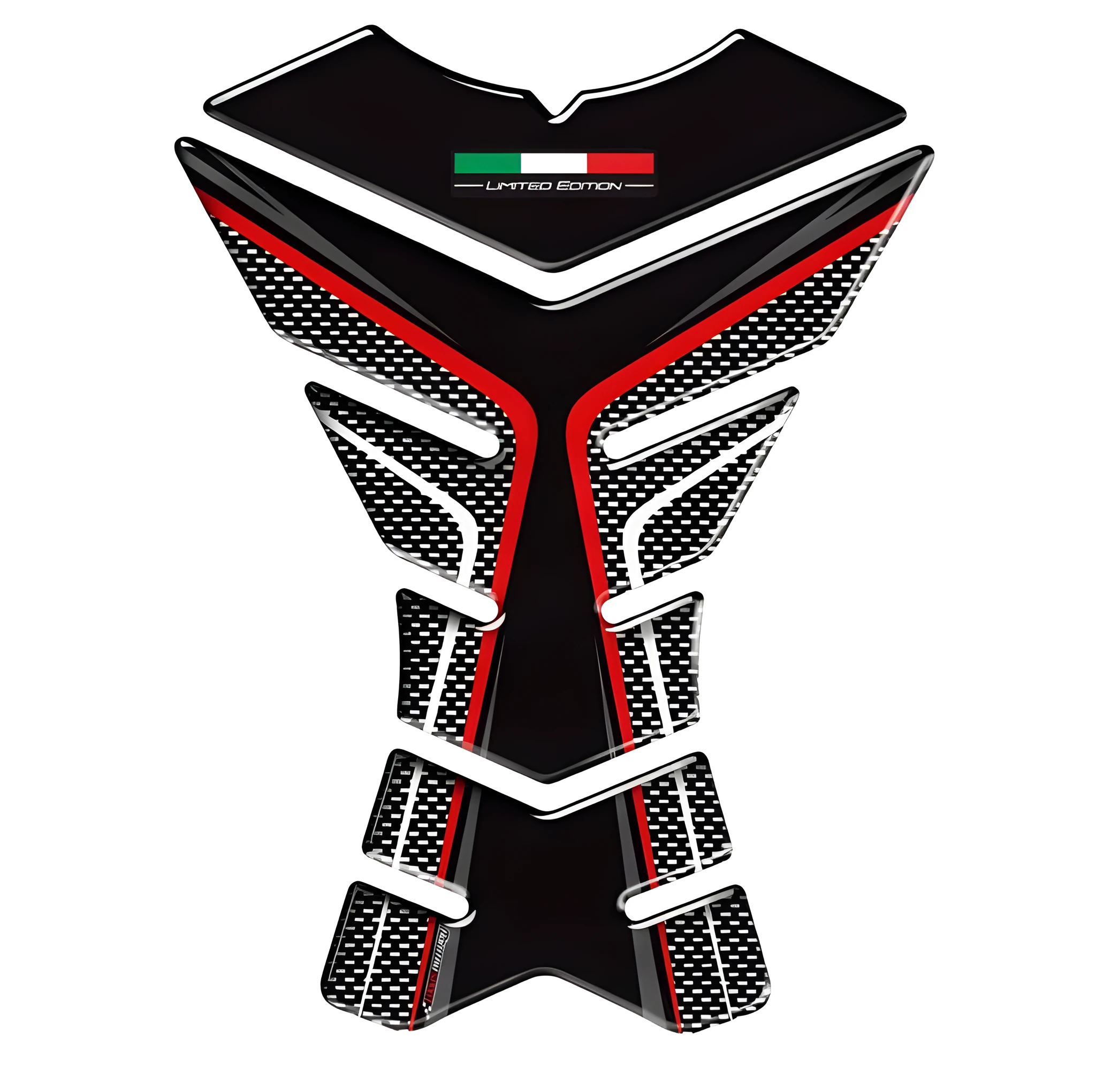 Fish bone sticker on Ducati motorcycle fuel tank in colour option A