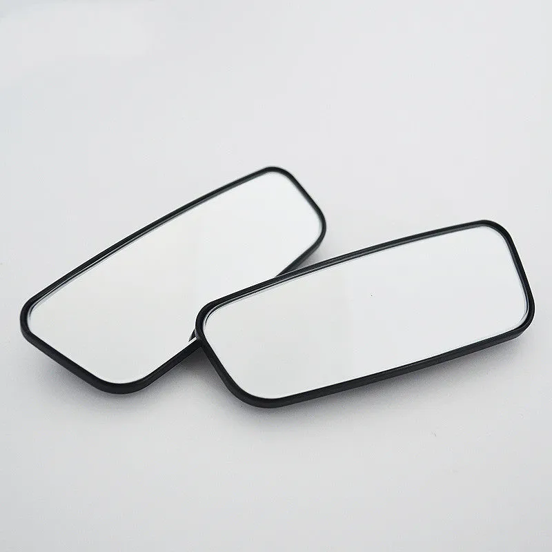 Pair of chrome-plated glass curved surface rear view mirrors for GM vehicles, 95x35mm, with adhesive backing