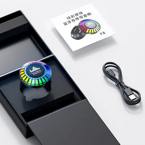 Compact cube-shaped voice-controlled Bluetooth LED lamp with polar light effects