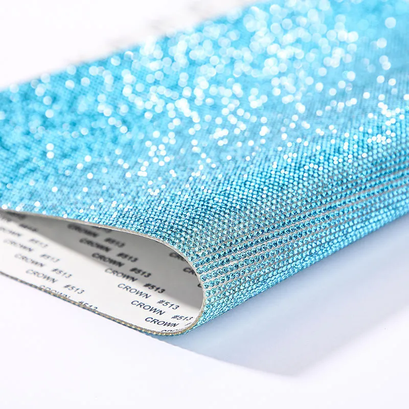 Rhinestone adhesive net sticker with electroplated diamonds in eight-eyes pattern showing multiple colour options