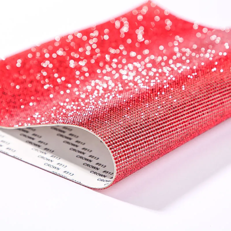 Rhinestone adhesive net sticker with electroplated diamonds in eight-eyes pattern showing multiple colour options