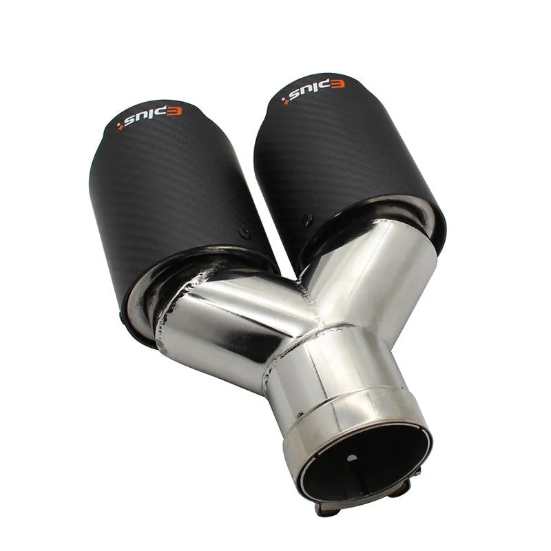 Universal silver stainless steel exhaust pipe muffler with inlet diameter options from 51mm to 101mm