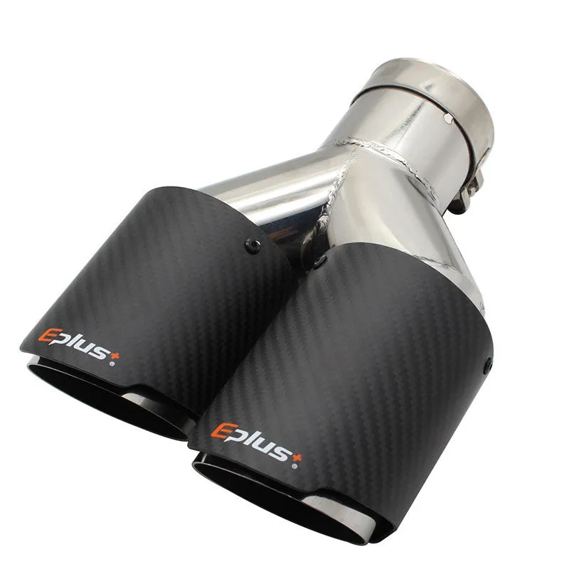 Universal silver stainless steel exhaust pipe muffler with inlet diameter options from 51mm to 101mm