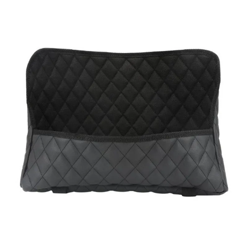 Nylon car seat storage net pocket 27x39x10cm in black, fitted between front seats