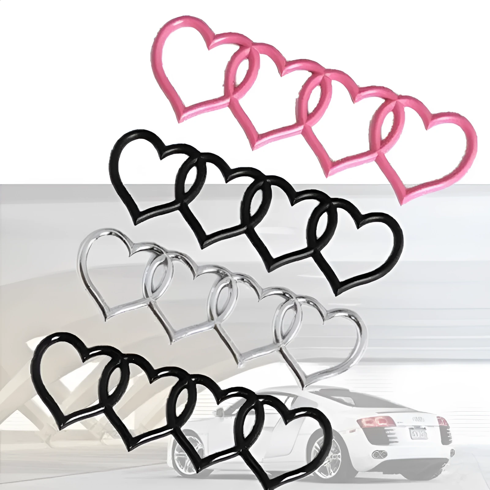 Modified Heart-shaped body sticker Love series four ring tail 22 cm pink