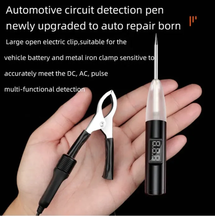 Auto measuring pen with TPU body and spring wire for 12V 24V circuit testing