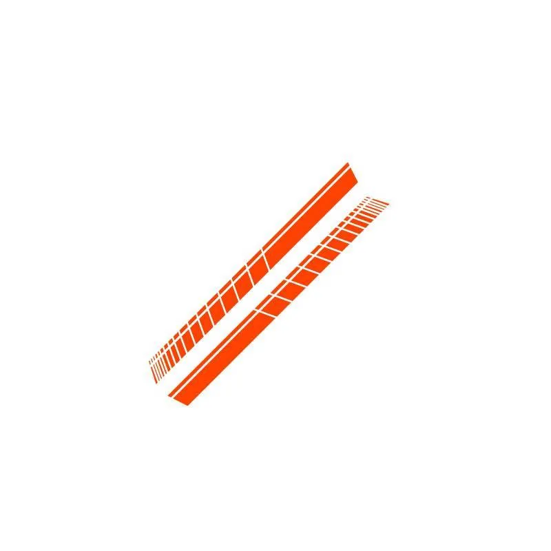 Modified rear gear car body sticker in striped PVC design, 150cm by 9cm, available in eight bright colours for scratch protection