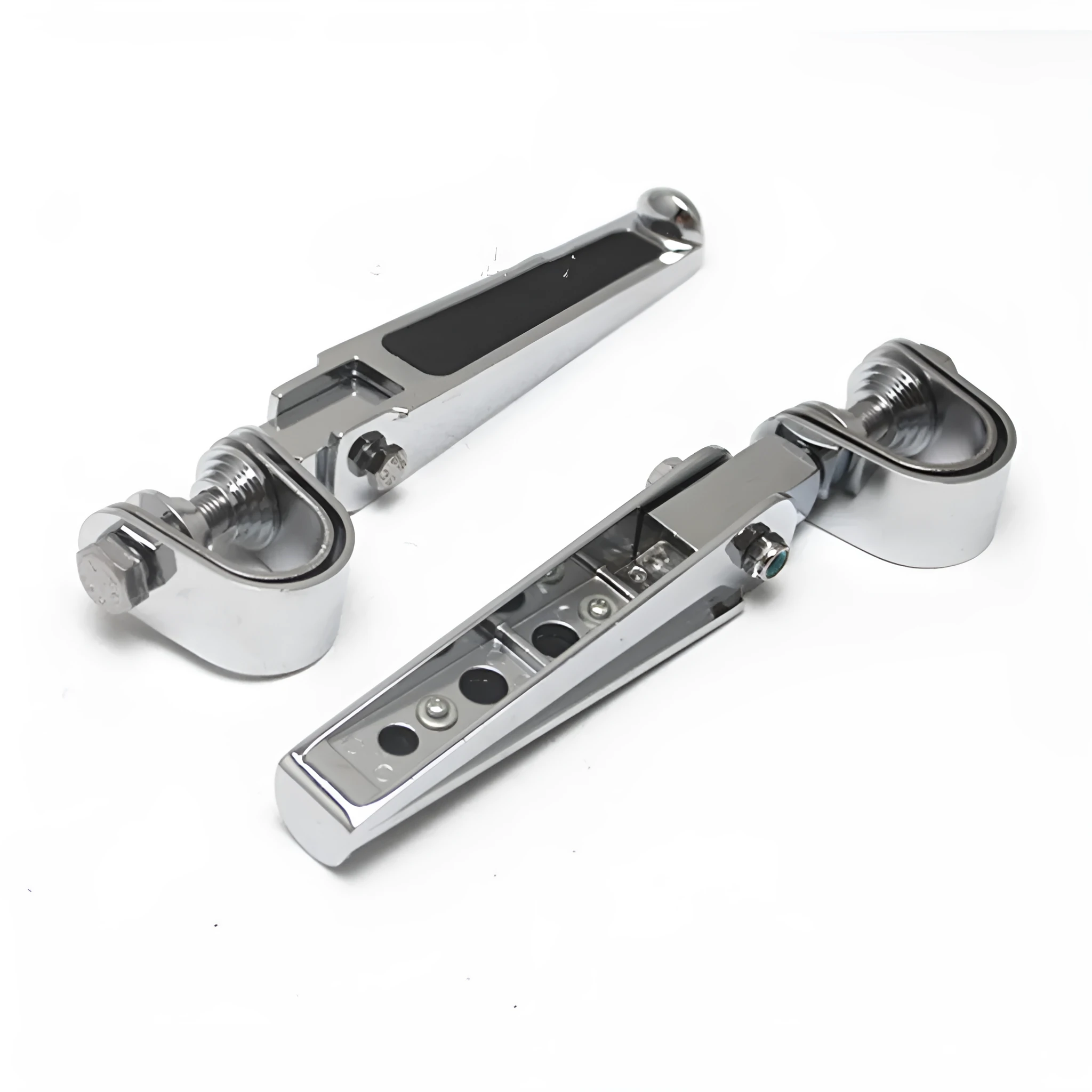 Pair of electroplated aluminium alloy car and motorcycle pedal levers with rubber inserts on C90GS model