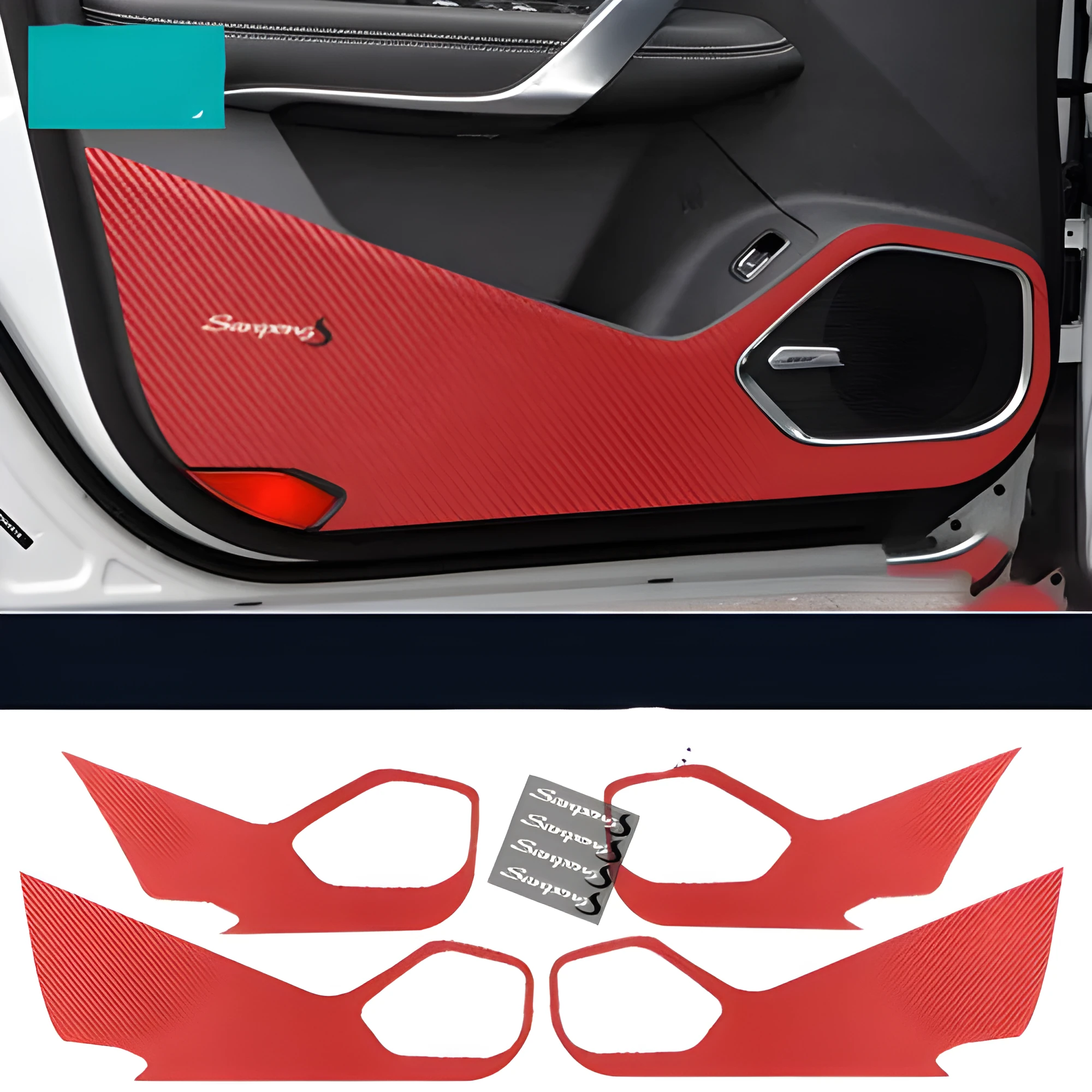 20 Boyue Pro interior anti-kick door film set in carbon fibre black for door panel protection