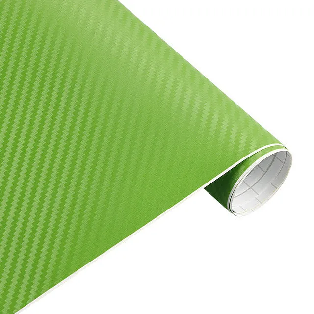 3D carbon fibre car sticker roll in black with textured pattern on a white background