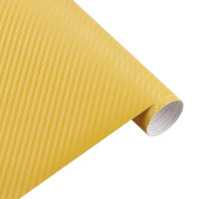 3D carbon fibre car sticker roll in black with textured pattern on a white background