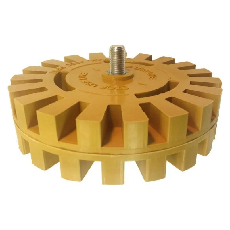 100mm rubber car decal remover disc for electric drill, removing vinyl pinstripe from car door