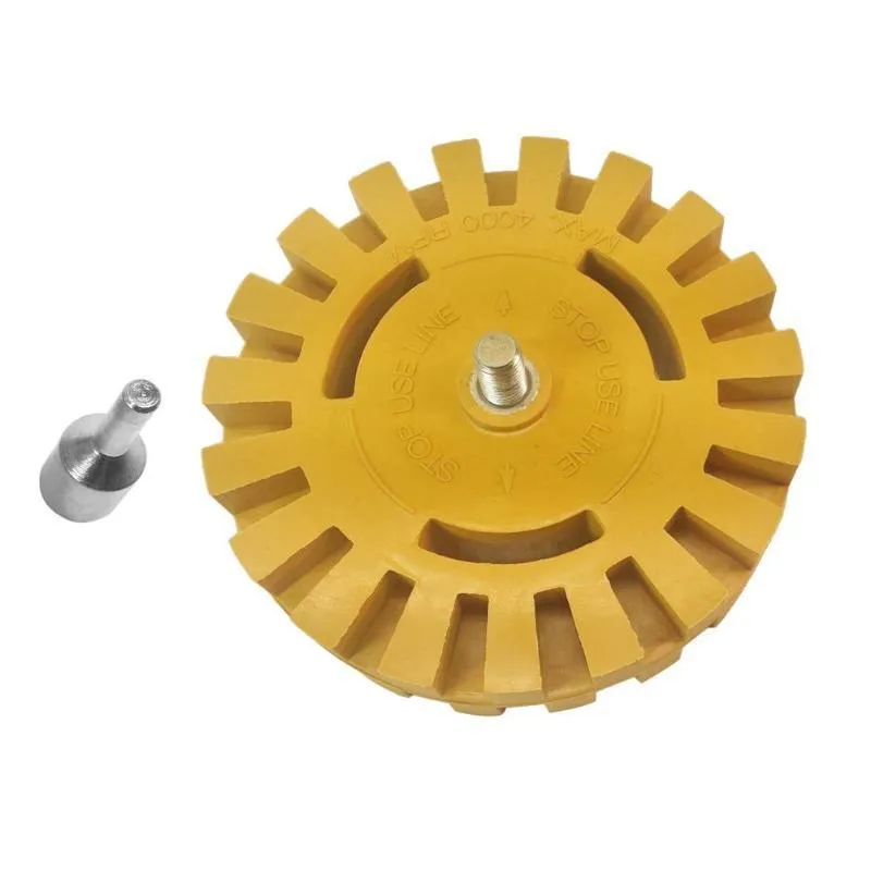 100mm rubber car decal remover disc for electric drill, removing vinyl pinstripe from car door