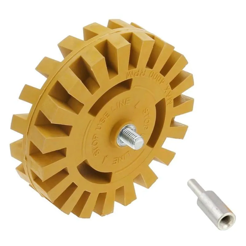 100mm rubber car decal remover disc for electric drill, removing vinyl pinstripe from car door