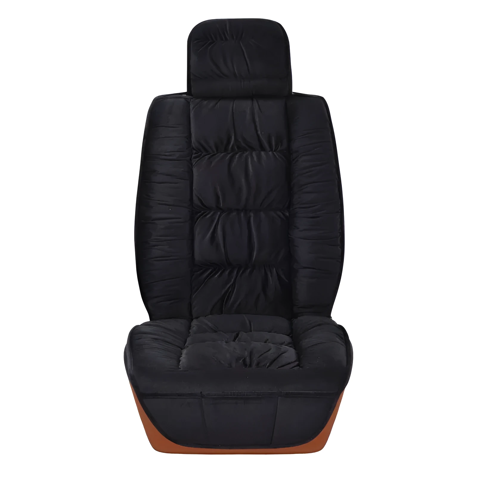 Winter short plush car seat cover fully enclosed front seat for General Motors in beige colour