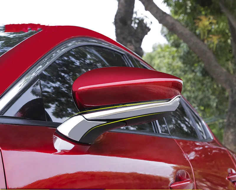 Mazda 3 Angkesila rearview mirror decorative strips carbon fibre texture 4 pieces ABS material