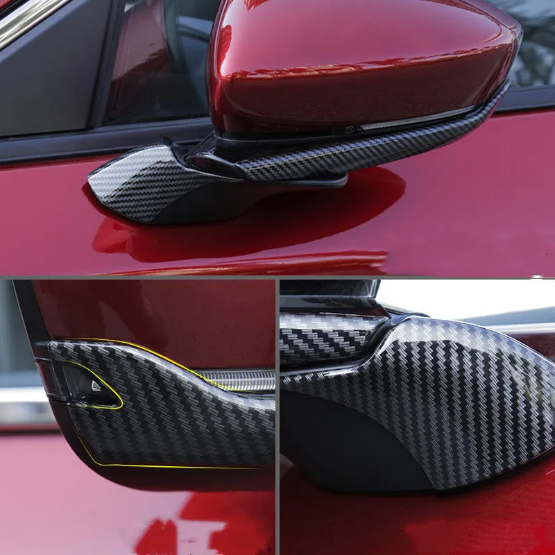 Mazda 3 Angkesila rearview mirror decorative strips carbon fibre texture 4 pieces ABS material