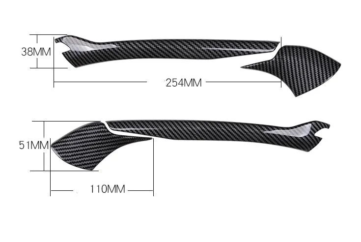 Mazda 3 Angkesila rearview mirror decorative strips carbon fibre texture 4 pieces ABS material