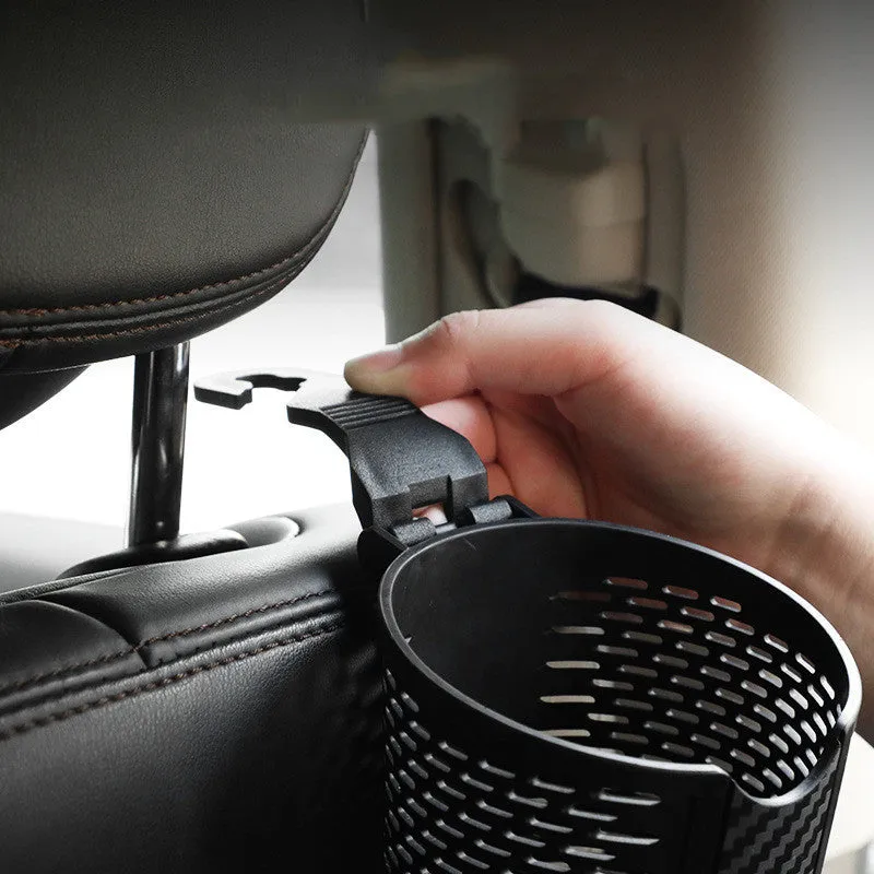 Black TPR multifunctional car cup holder rack attached to chair back with cup