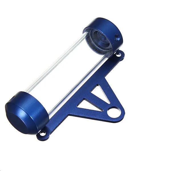 Aluminium 115mm motorcycle tax bill tube in black, blue, red, and silver colours