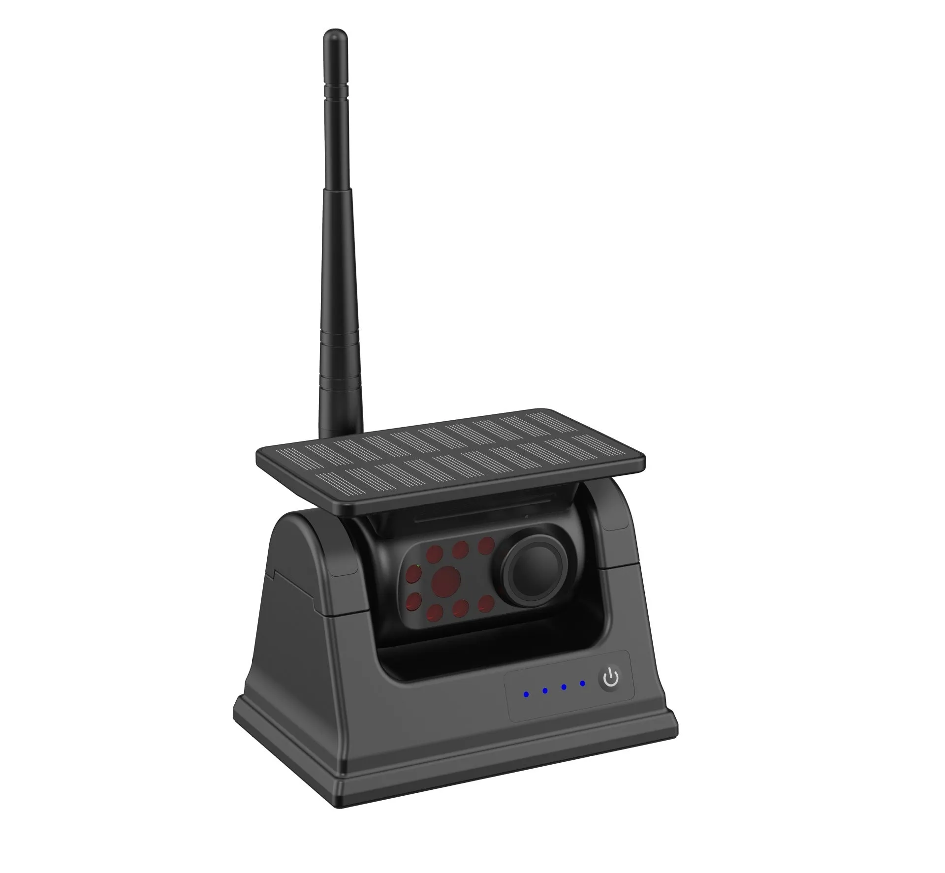 Solar wireless charging camera system with magnet suction for vehicle reversing and monitoring in black colour