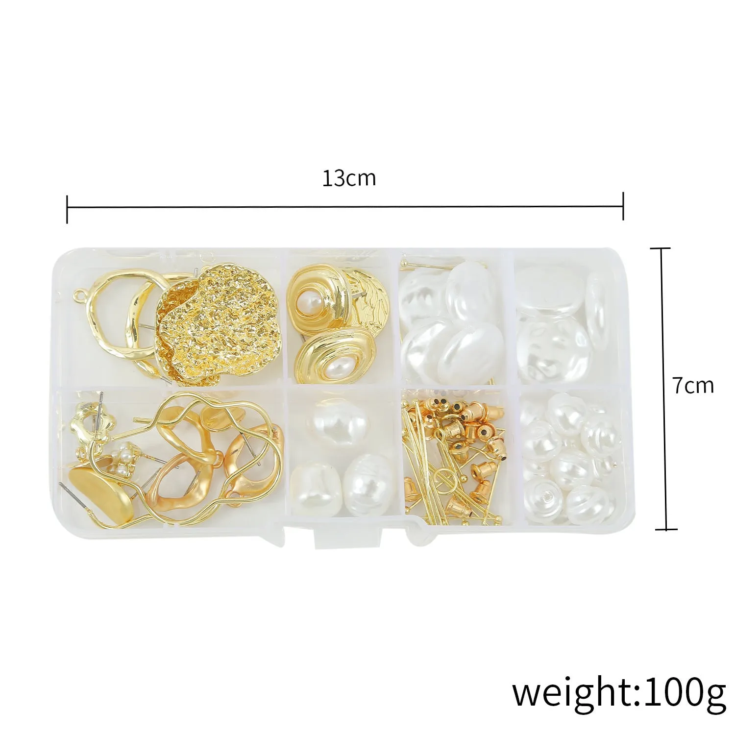 DIY earring set with heart-shaped alloy components in multiple colours, electroplated finish, in suit bag