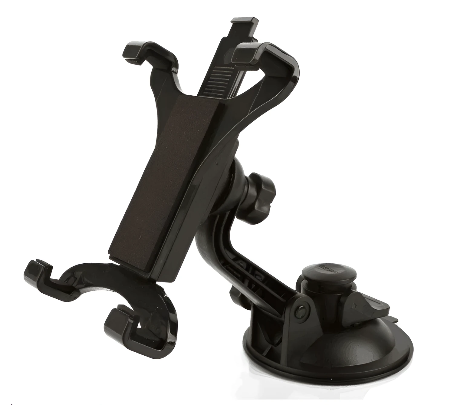Black ABS car tablet bracket holding a tablet under 11 inches on a car dash