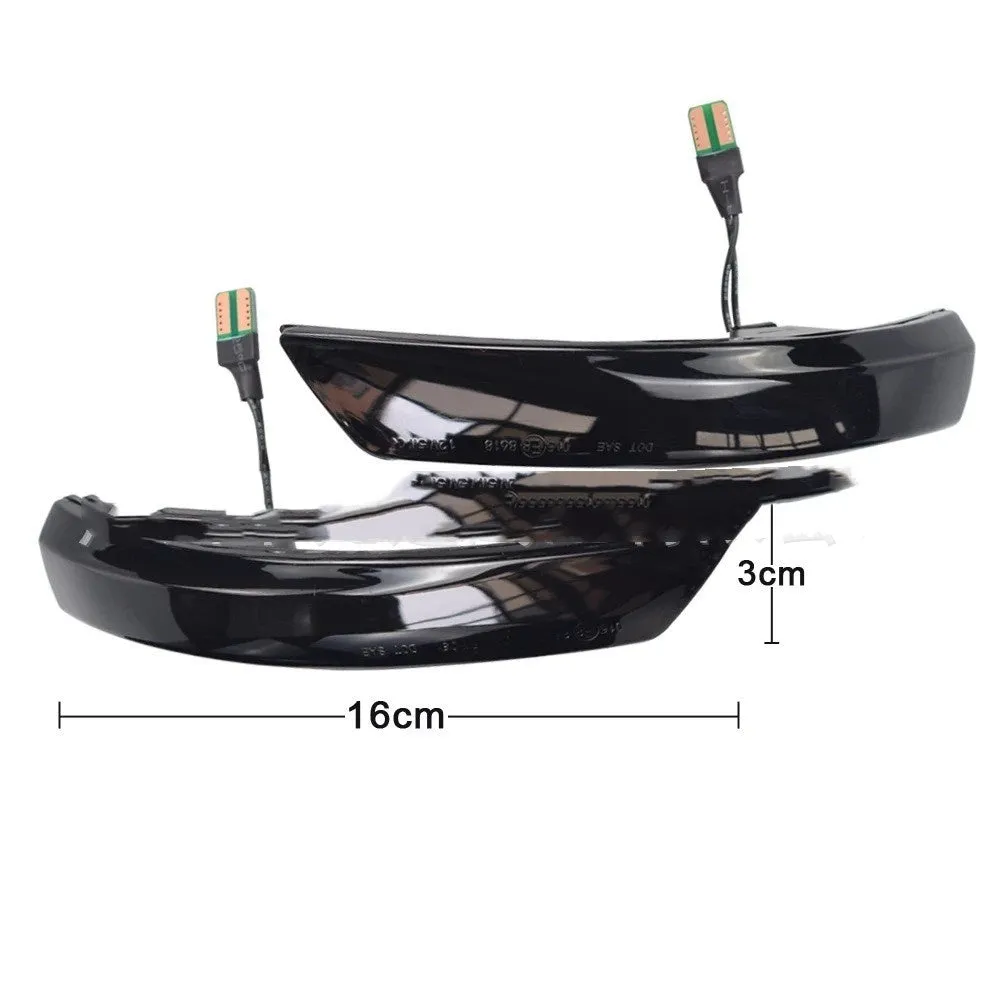 Ford Focus and Mondeo rearview mirror LED waterfall light with blue accent in ABS housing