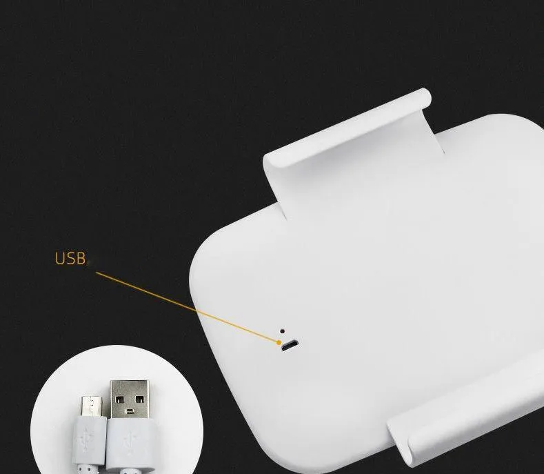 White illuminated car vanity mirror with 21 LEDs USB touch switch attached to sun visor