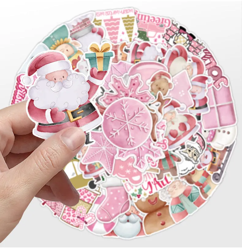 50 Christmas decoration stickers showing cute designs for cars phones computers