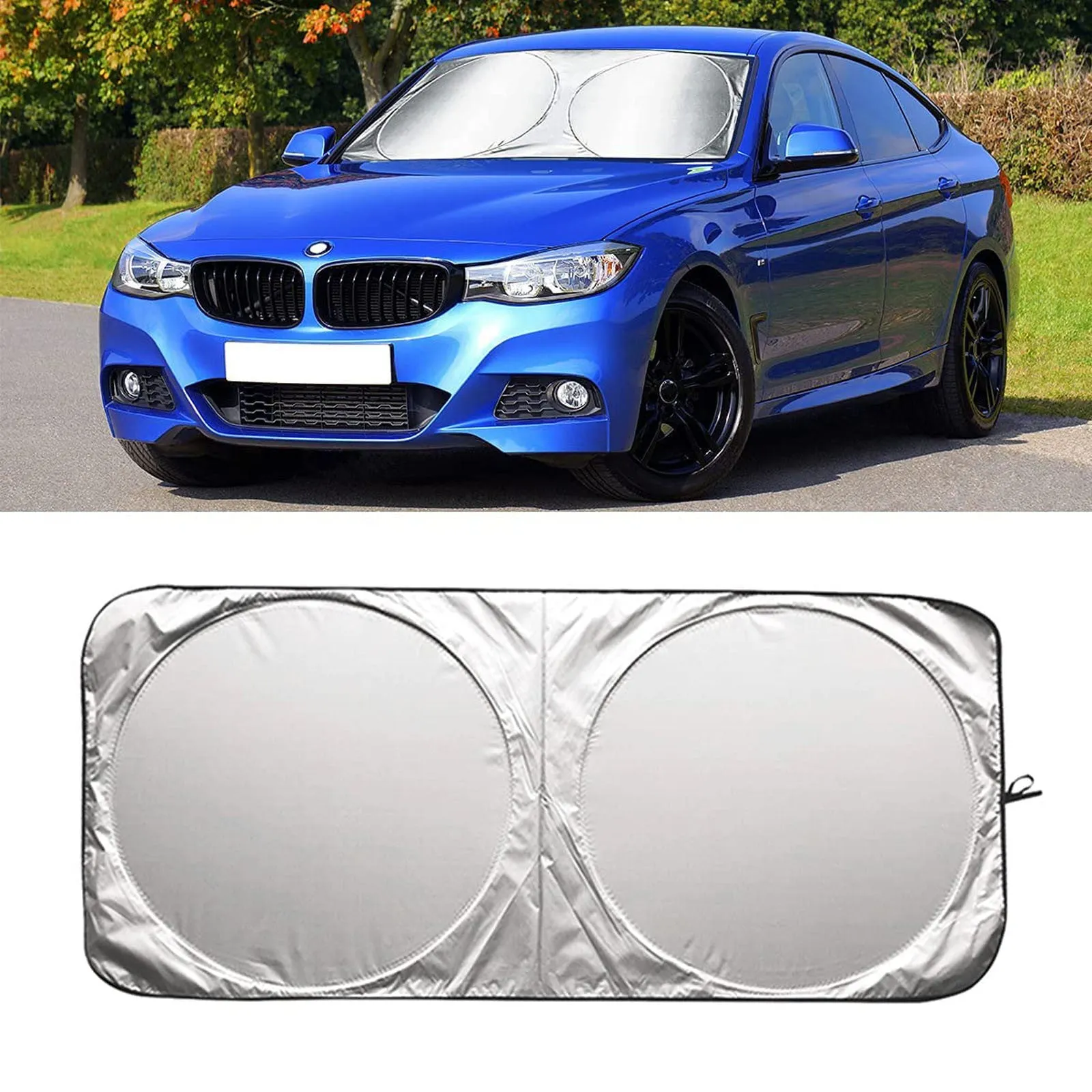 Car sun block made of silver tape for windscreen heat insulation and shade