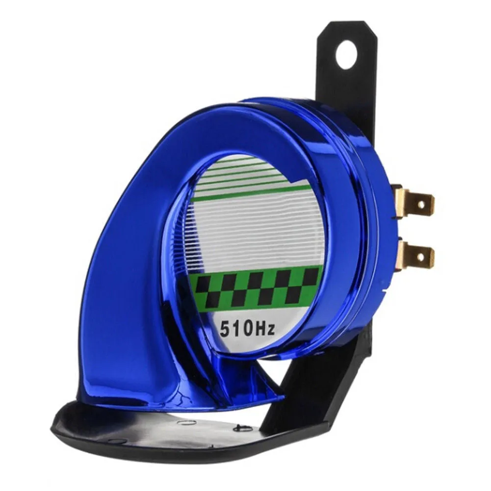 12V waterproof motorcycle snail horn in black with mounting bracket