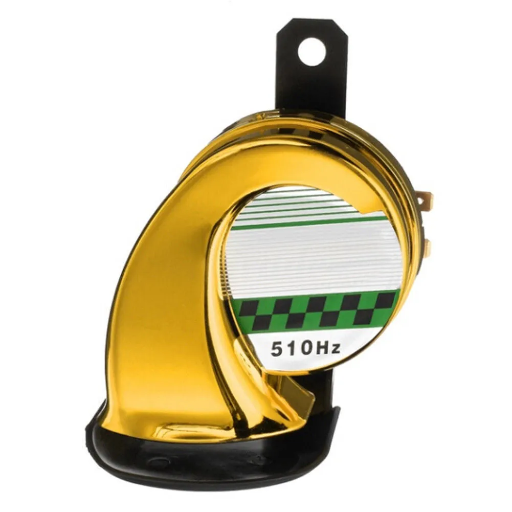 12V waterproof motorcycle snail horn in black with mounting bracket